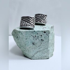 Silpada RARE 🦄 Oxidized Solid Sterling Silver Contemporary Clip-on Earrings